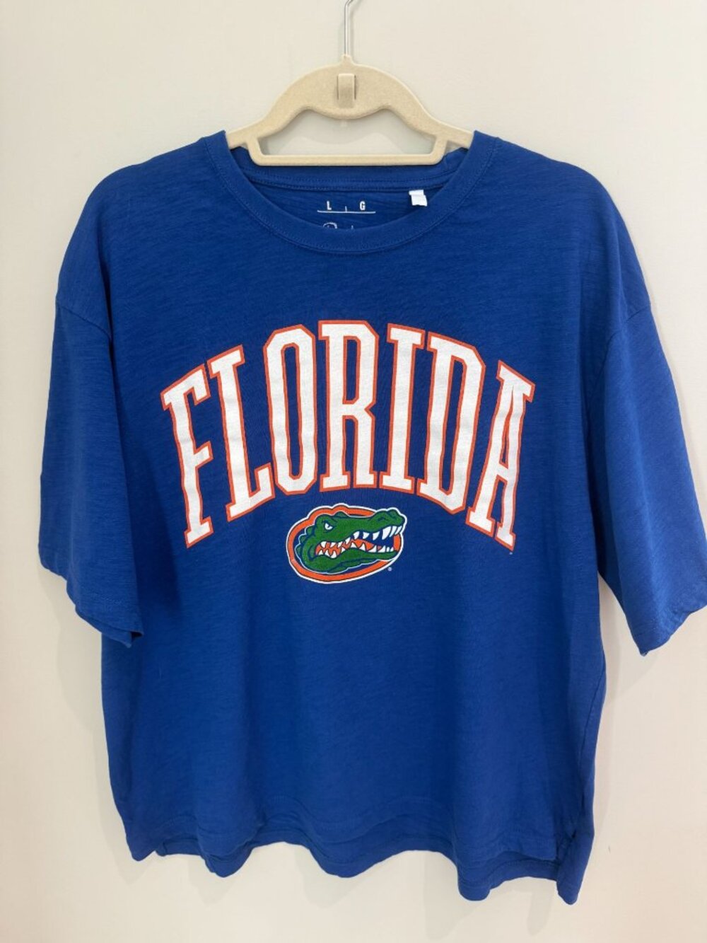 Pressbox Womens Florida Gators Oversized Slub TShirt Large Royal Blue